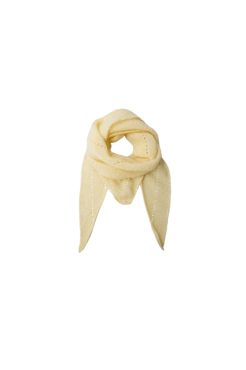 Black Colour - Bcdell Knitted Mini Scarf 208327 - Lt. Yellow