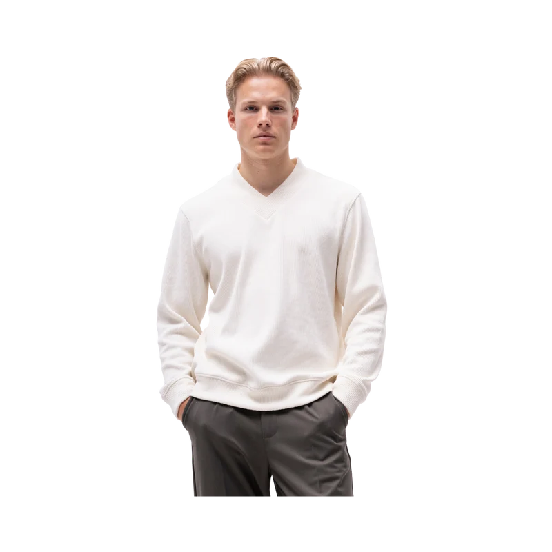 Nathan V-Neck Sweat - Offwhite