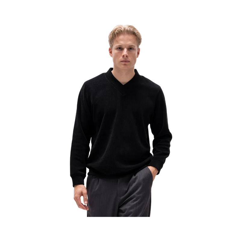 Nathan V-Neck Sweat - Black