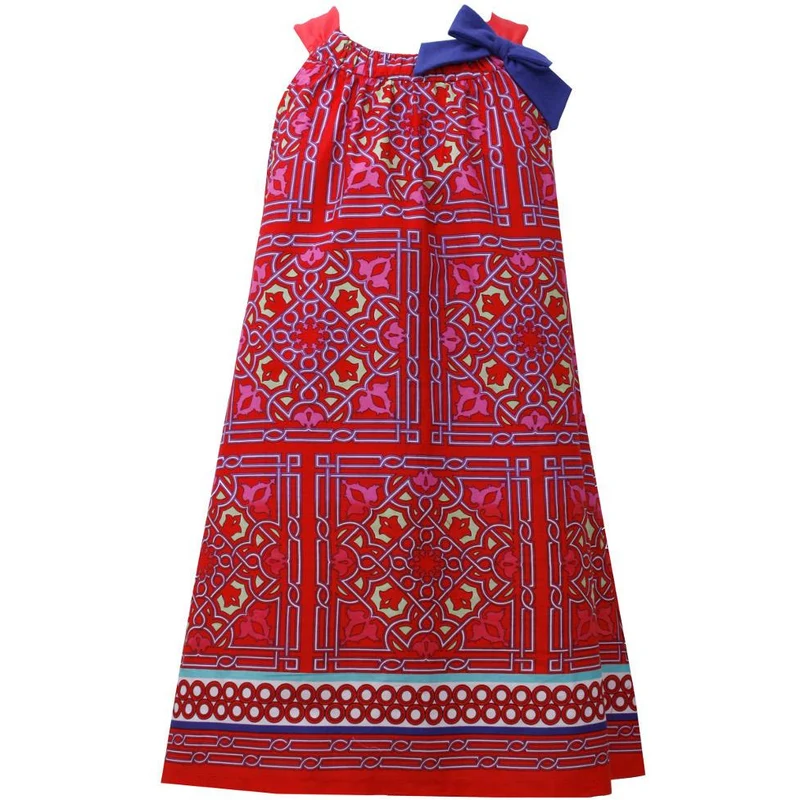 Girls 4-6X Sundress Bonnie Jean Red Border Print