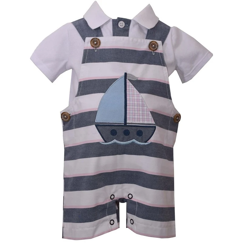 Bonnie Jean Toddler Boy's Sailboat Coverall 4T