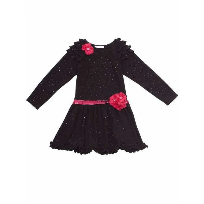 Black Sparkle Knit Dress - Size 7 -16