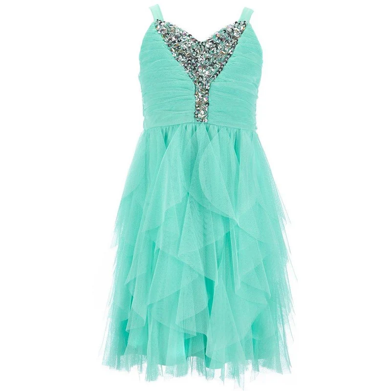 Rare Editions Girls Gemstone Mesh Dress Sz 8