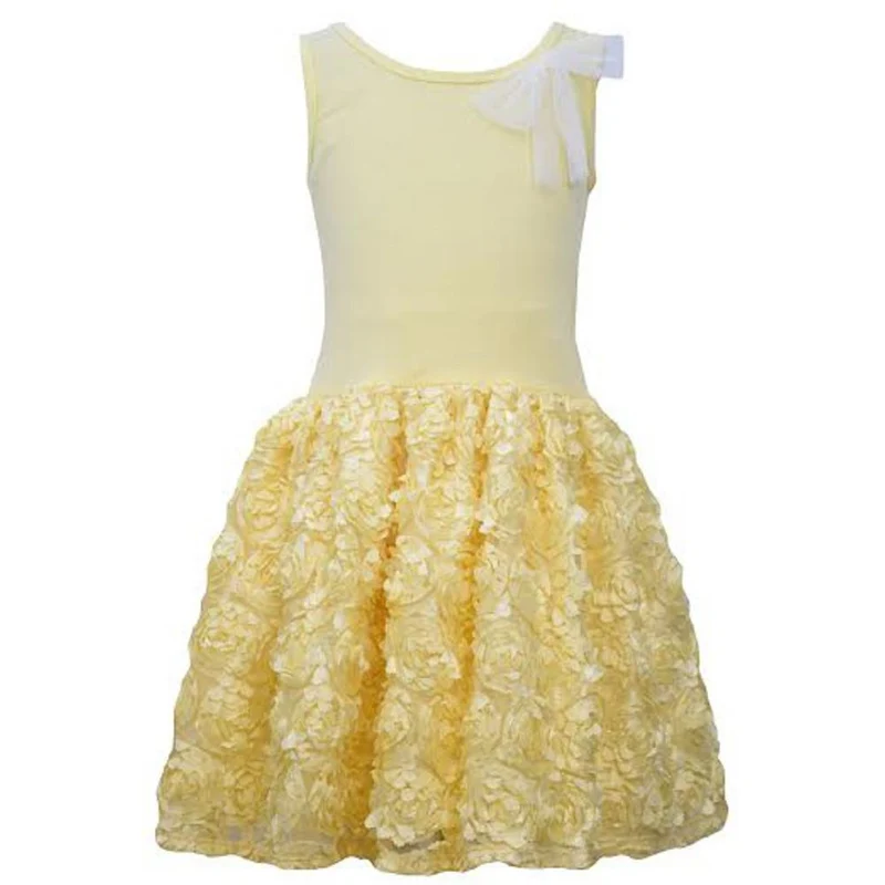 Bonnie Jean Little Girls Yellow Sleevless Bonaz Dress