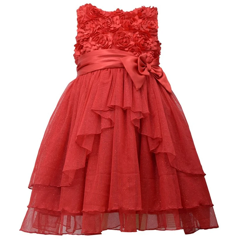 Bonnie Jean Little Girl's Red Bonaz Hi Low Dress