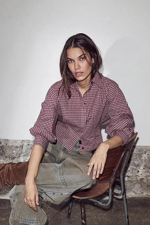 Haute L'Amitié - Musa Check Smock Shirt HL10753 - Wine