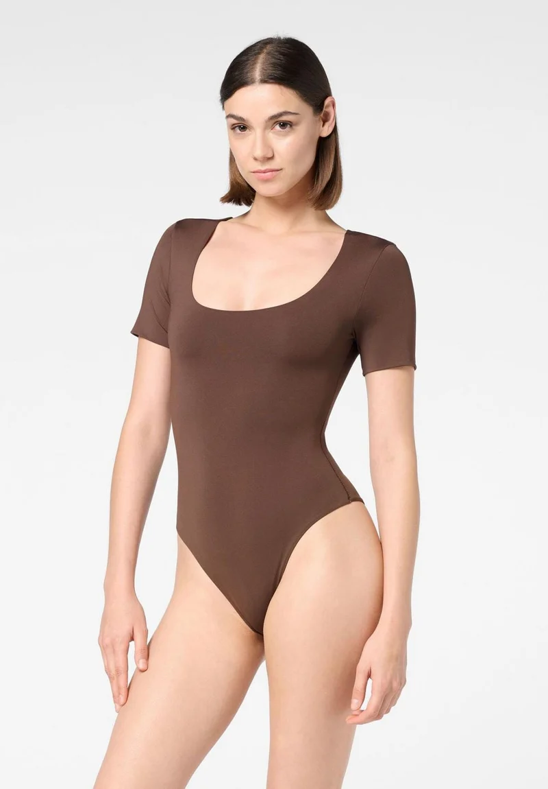 Oroblu - Oroblu Skinwear Body Short Sleeves Vobt01711 - Dark Brown