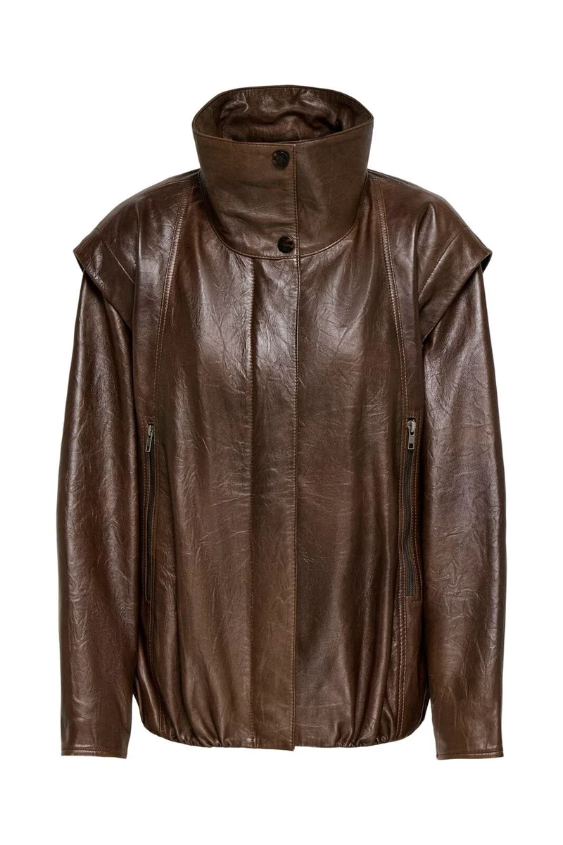 Only - Onlmolly Real Leather Jacket - 5275666 Toffee Washed