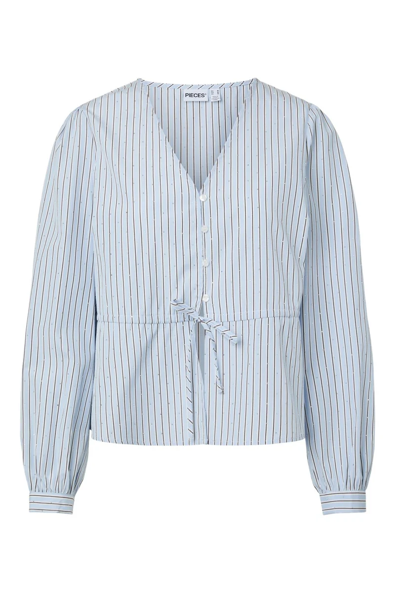 Pieces - Pceverson L/S Top - 5103417 Brunnera Blue Plum Perfect/Cloud Dancer