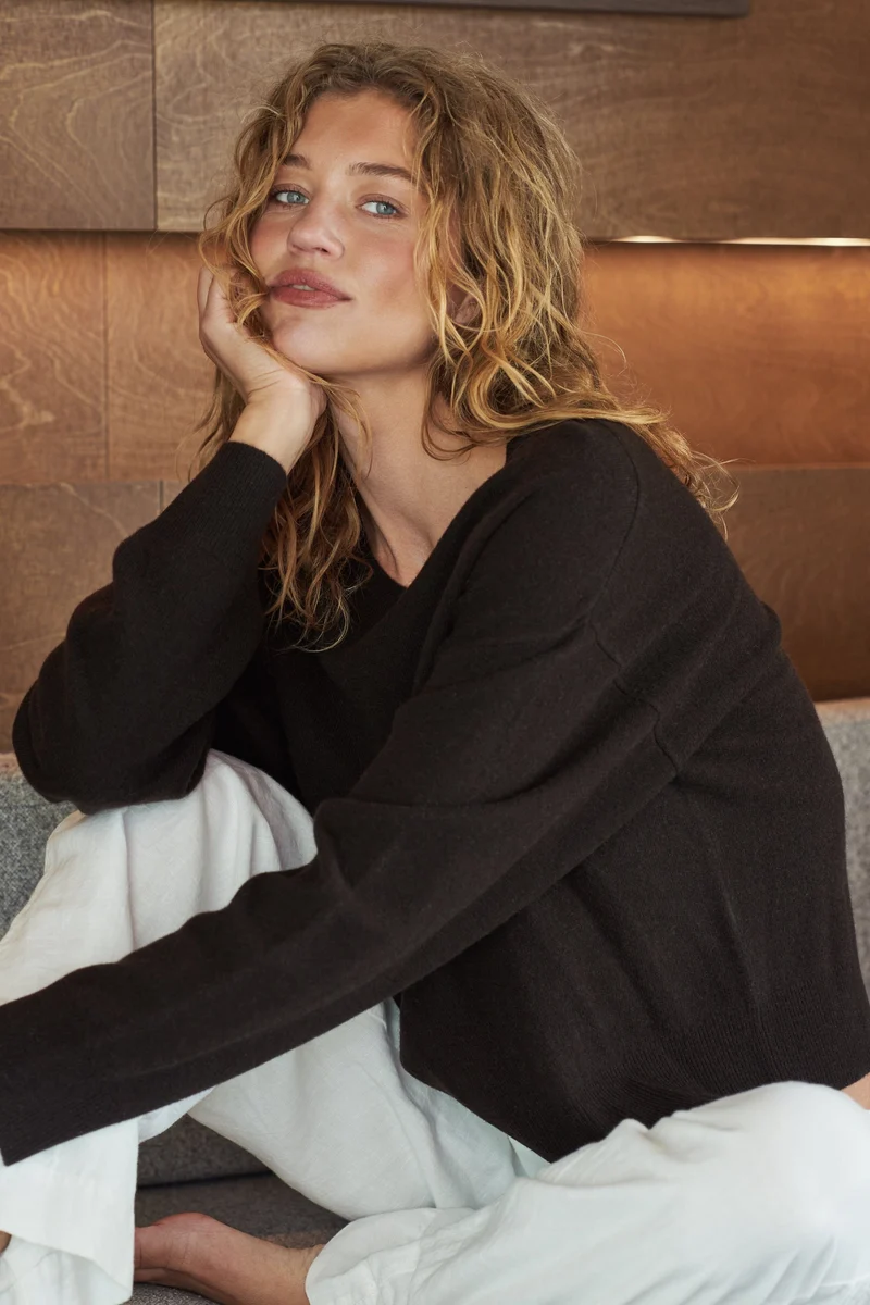 Neo Noir - Detri Wool Knit Blouse 167774 - 676 - Dark Brown
