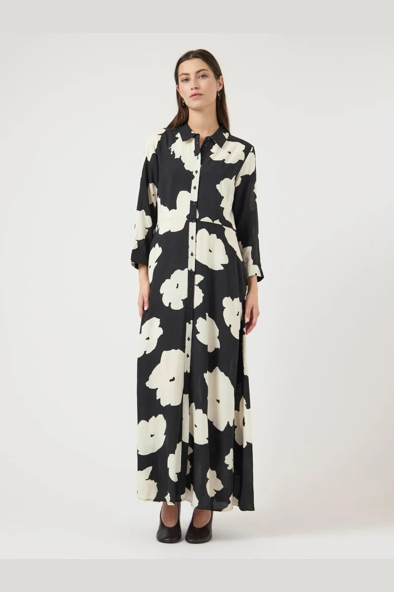 Yas - Yassavanna Long Shirt Dress - 4630883 Black Mille