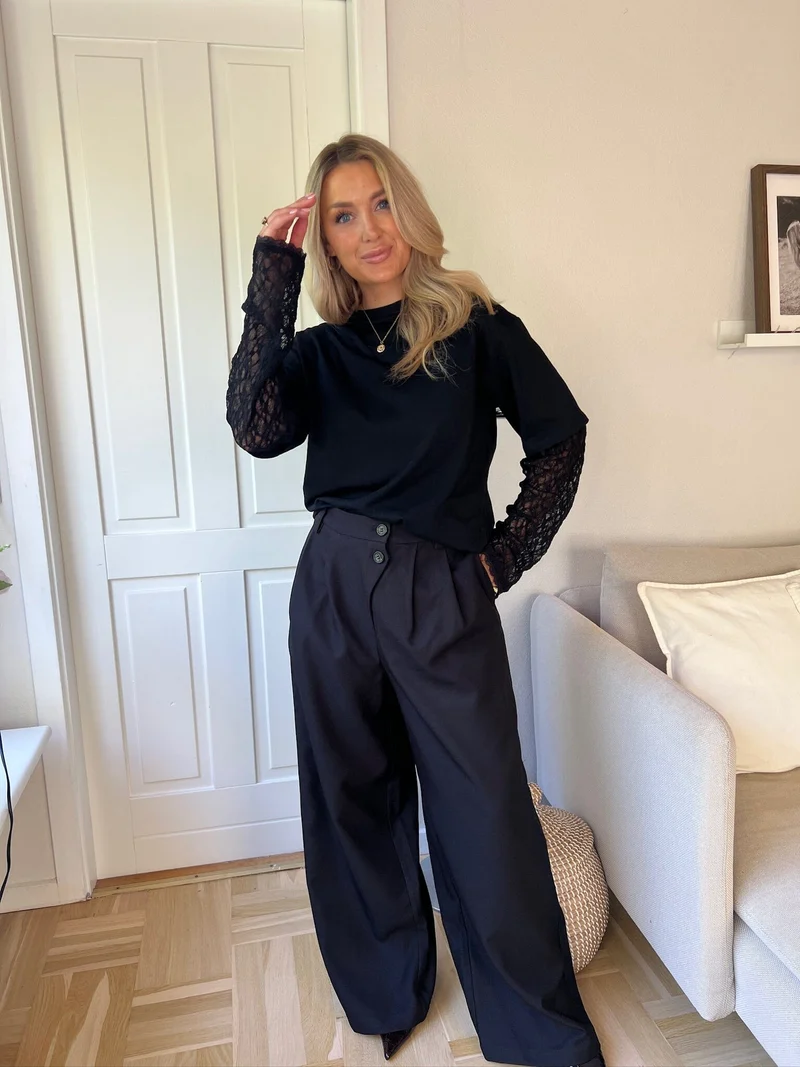 Dear Molly - Suit Pants Wide - Black