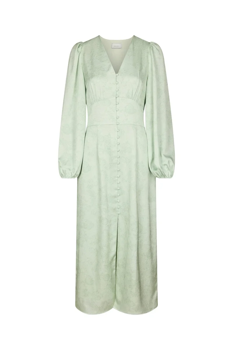 Neo Noir - Alto Pattern Sateen Dress 166828 - 154 - Light Green