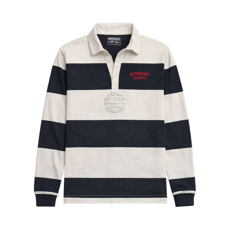 Heritage Stripe Rugby Top - Navy/Ecru