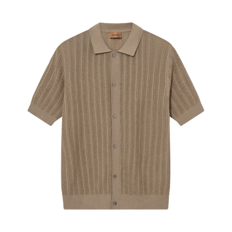 MMGDario Button SS Polo Knit - Dune