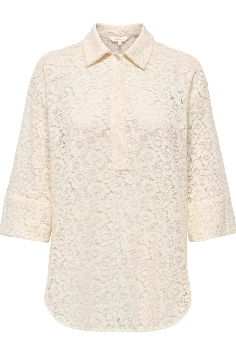 Only - Onlrao 3/4 Lace Shirt - 4963302 Birch