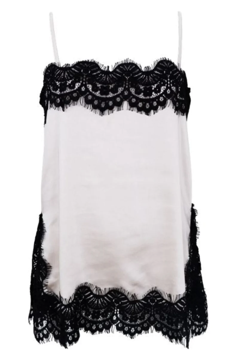 Black Colour - Bcevie Lace Strap Top 41046 - Shirts - Pearl