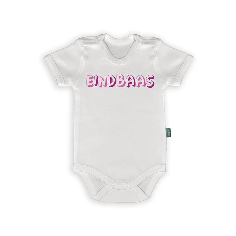 Rompertje met Tekst – “Eindbaas” – Stoere en Grappige Babykleding