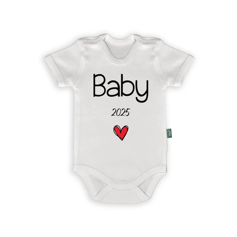 Baby 2025 – Rompertje met Tekst voor Zwangerschapsaankondiging of Geboortejaar Cadeau