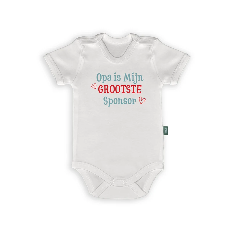 Romper met Tekst – Opa is Mijn Grootste Sponsor – Grappig Babypakje voor Opa's Lieveling