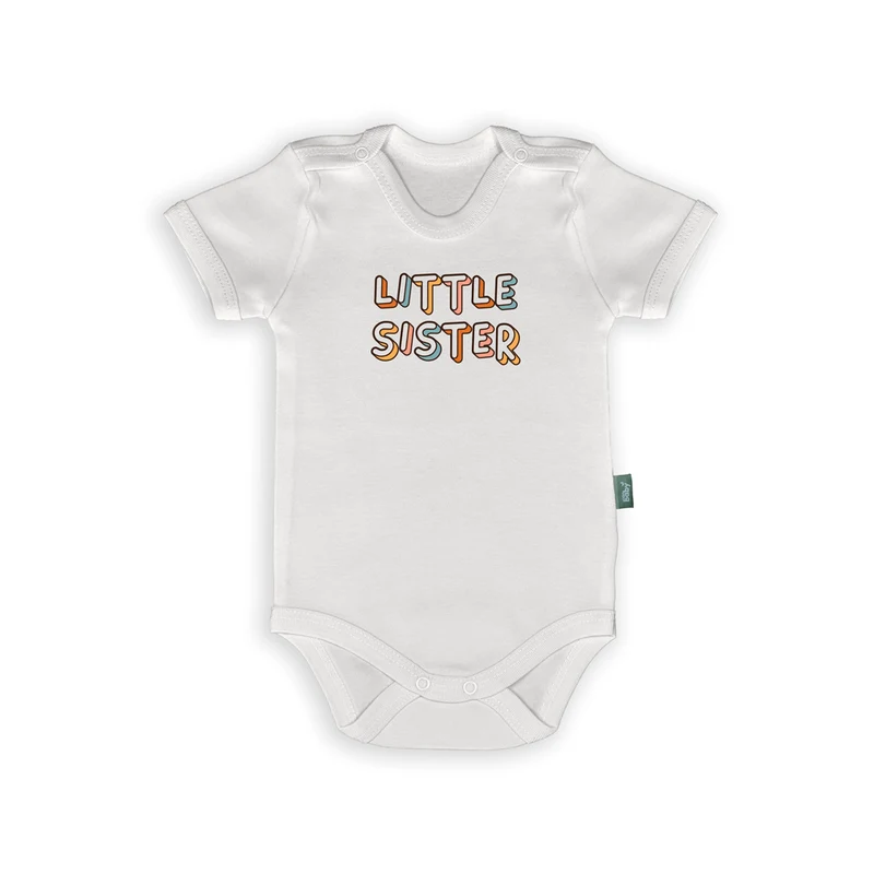 Rompertje met Tekst – “Little Sister / Little Brother” – Lief Cadeau voor Broertjes & Zusjes