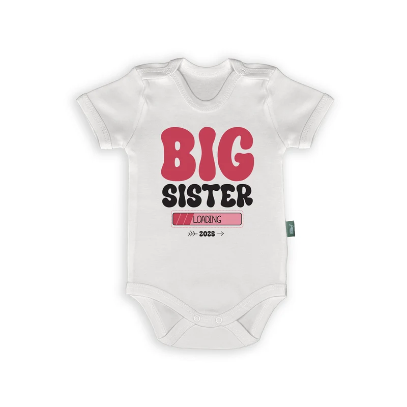 Rompertje met Tekst – “Big Sister / Brother Loading 2025” – Originele Zwangerschapsaankondiging