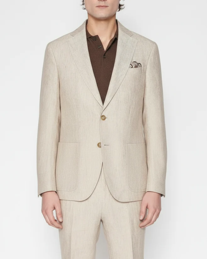 SAND King Linen Suit - Light Camel