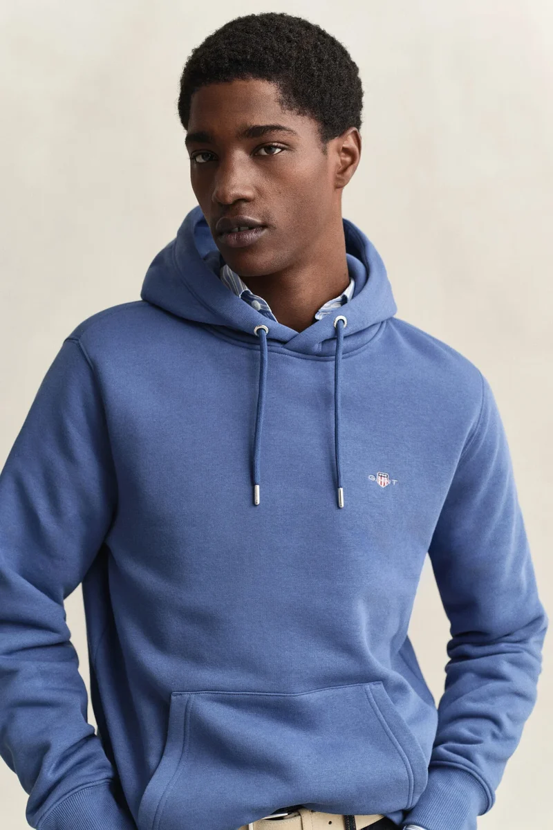 GANT Shield Hoodie - Vintage Blue
