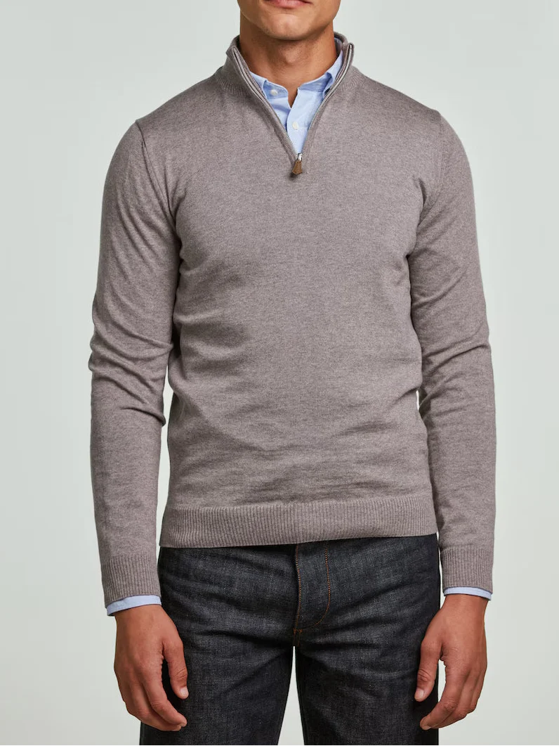 STENSTRÖMS Merino Half Zip - Brown