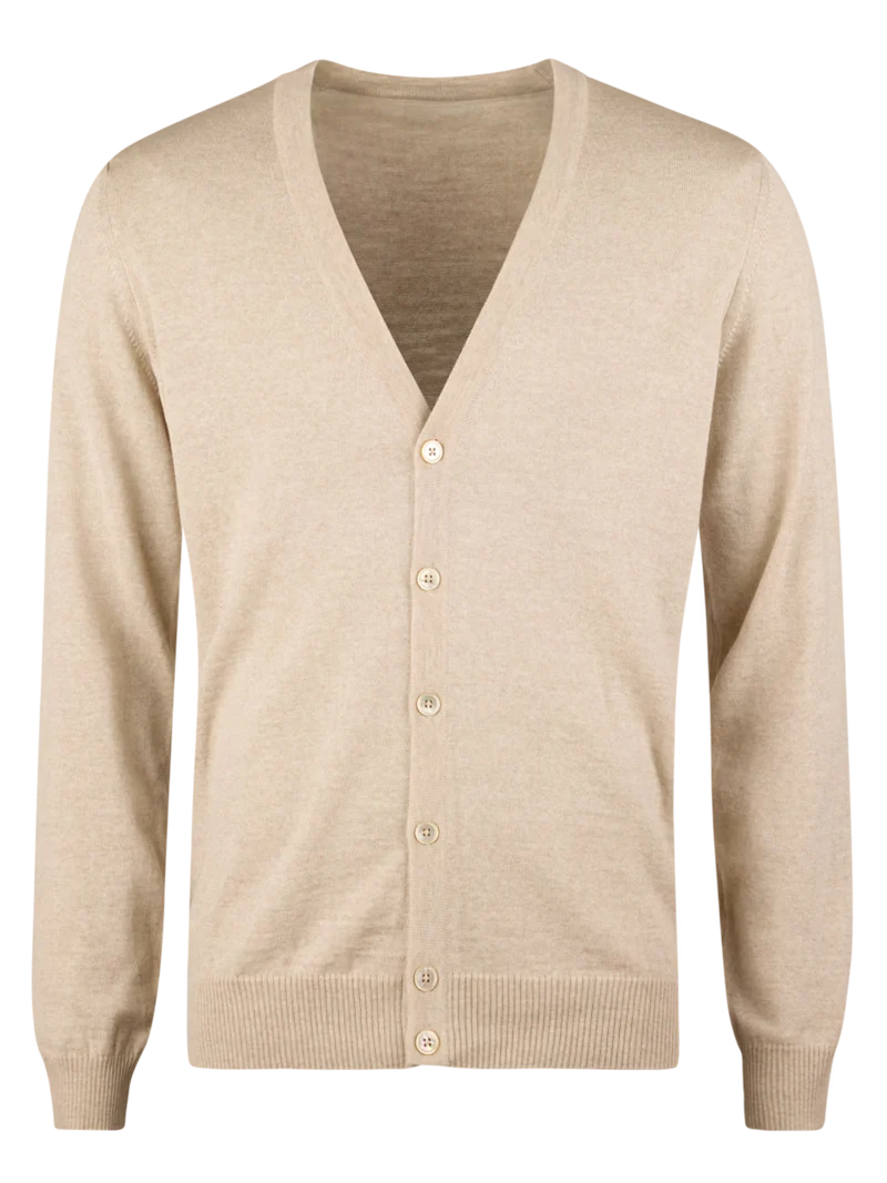 STENSTRÖMS Merino V-Neck Cardigan - Beige