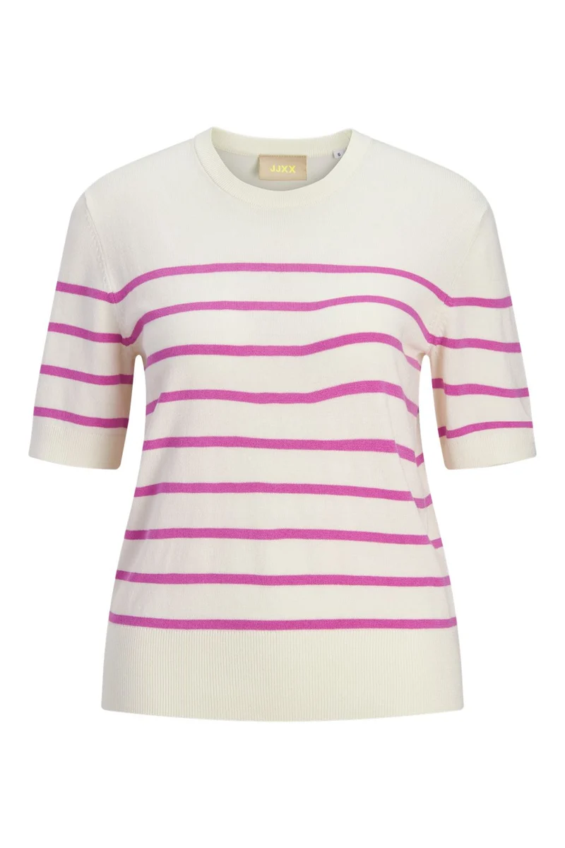 Jjxx - Jxlayla Comfy Ss Knit - 4948165 Vanilla Ice /Fiji Flower