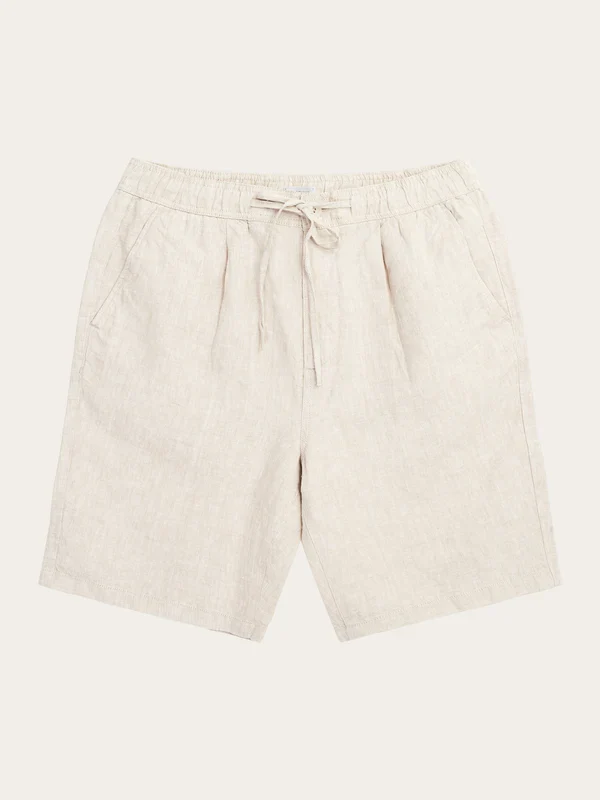 KNOWLEDGE COTTON APPAREL Loose Linen Shorts - Beige