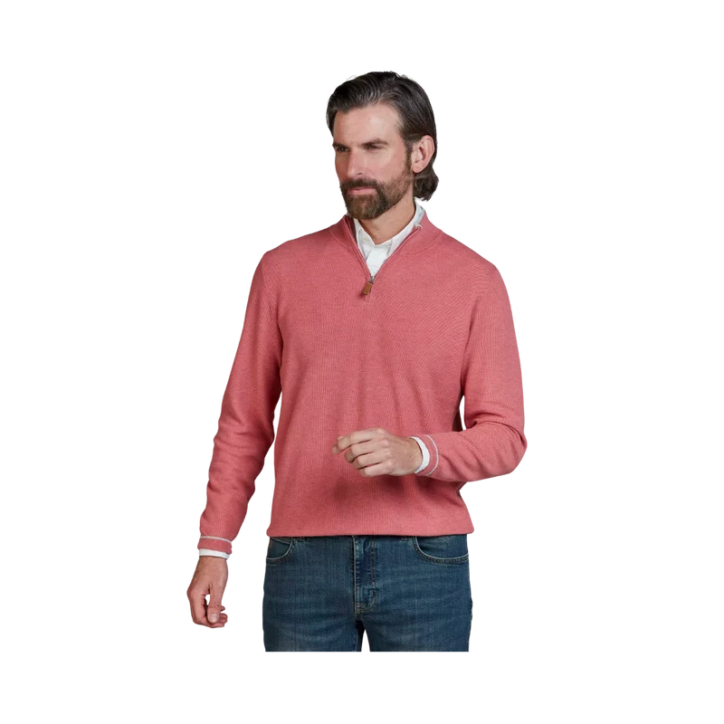 Half Zip Structure Knit - Soft Red