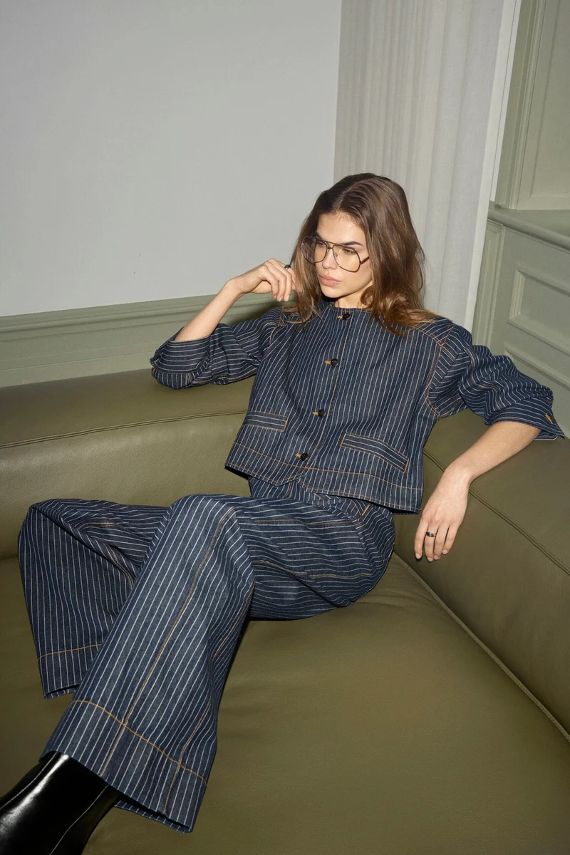 Co´Couture - Siggacc Stripe Pant 500039 - 45001 - Denim Blue