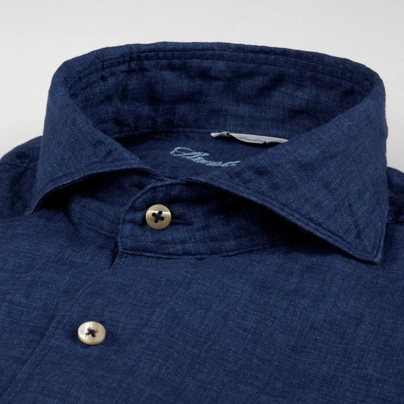 STENSTRÖMS Linen Shirt Slimline - Dark Blue