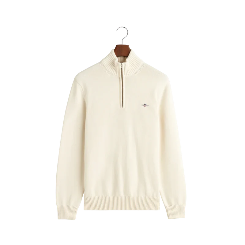 GANT Casual Cotton Half Zip - Cream