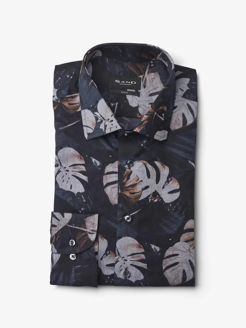 SAND State N2 Linen Mix Shirt - Dark Blue
