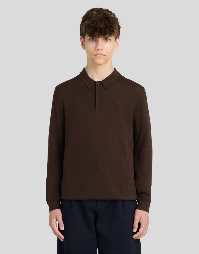 Long Sleeve Cotton Polo Shirt