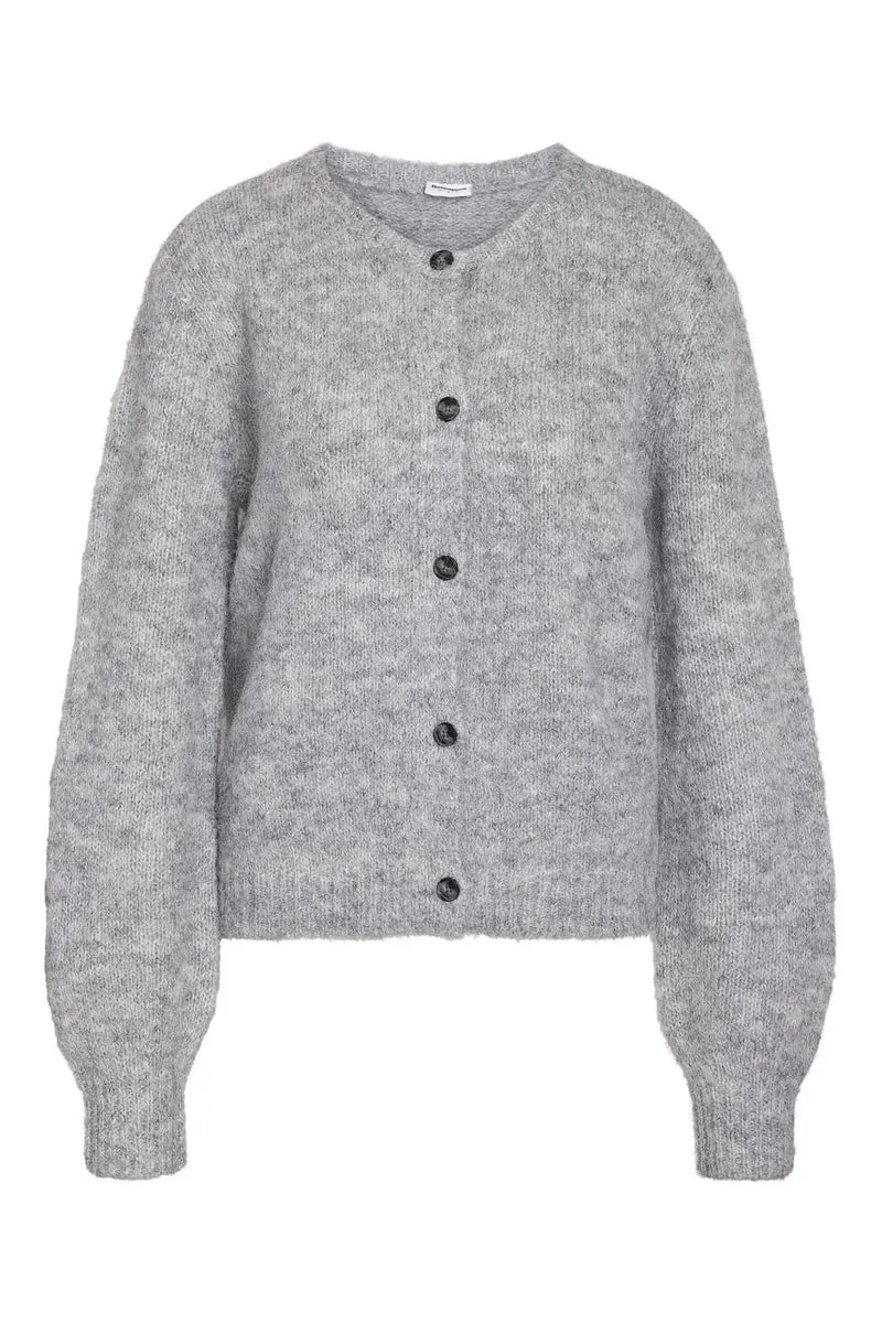 Noisy May - Nmsutton L/S O-Neck Knit Cardi - 5032405 Light Grey Melange