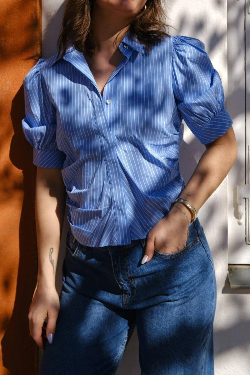 Neo Noir - Frannie Stripe Shirt 165556 - 145 - Light Blue