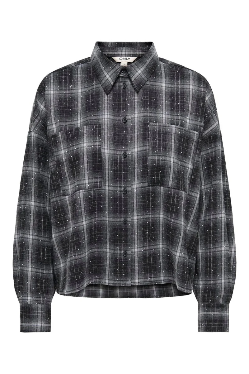 Only - Onlilston Ls Glitter Detail Shirt - 5116396 Black W. Embellishment