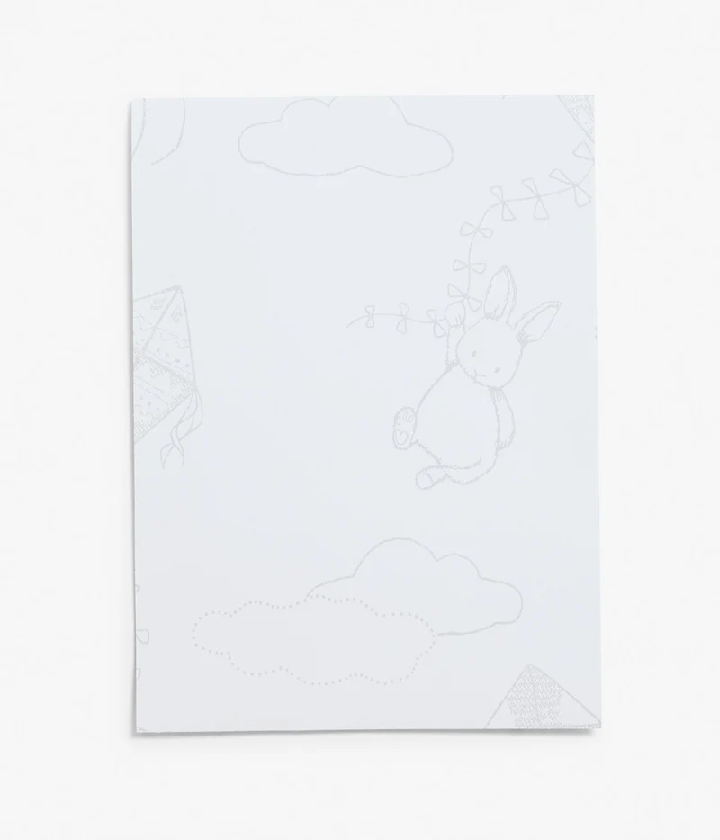 Up & Away white wallpaper sample