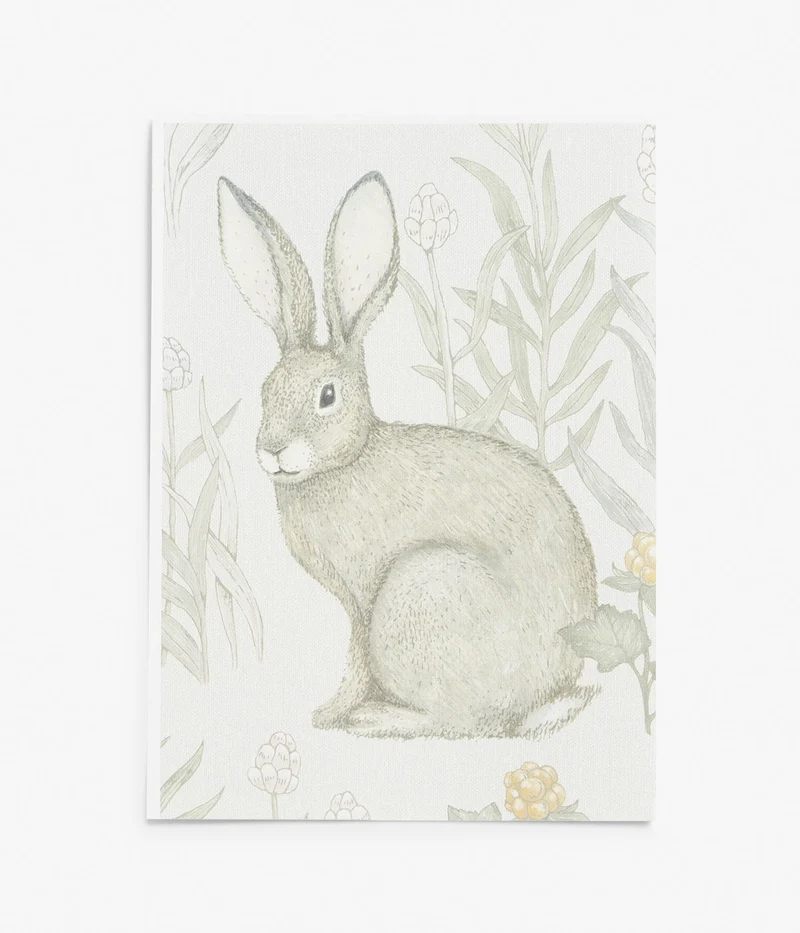 Forest Friends coral wallpaper sample