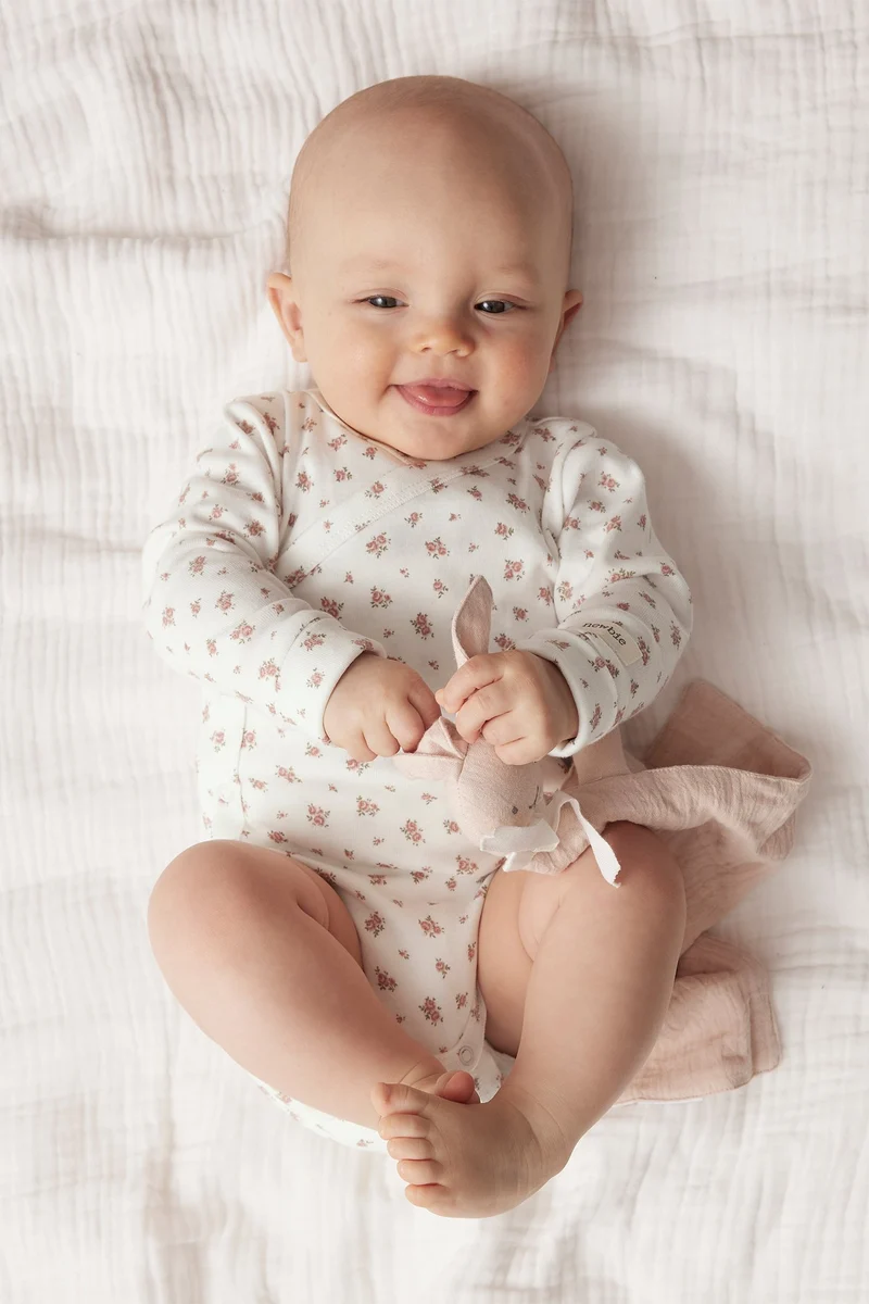 Baby white floral extender bodysuit