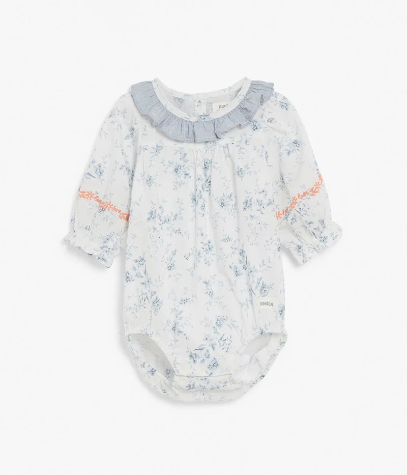 Baby blue floral bodysuit