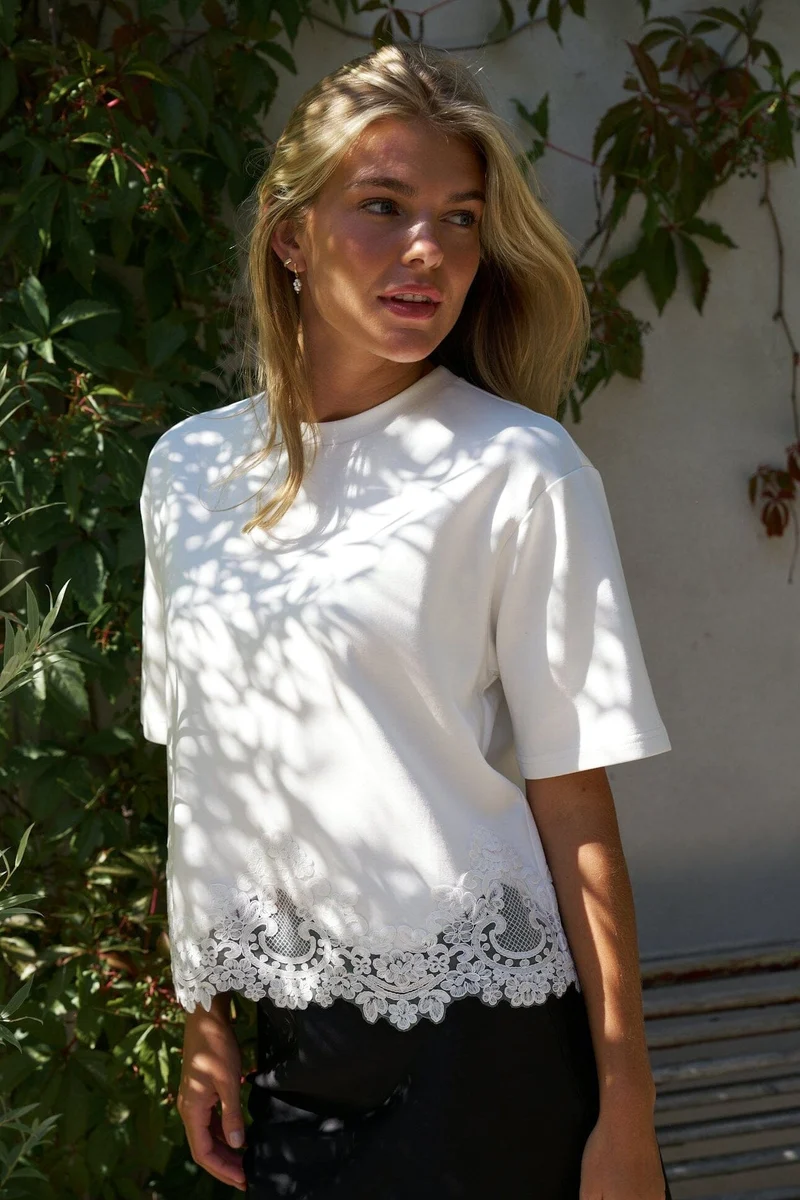 Neo Noir - Iria Lace Tee 170063 - 120 - White
