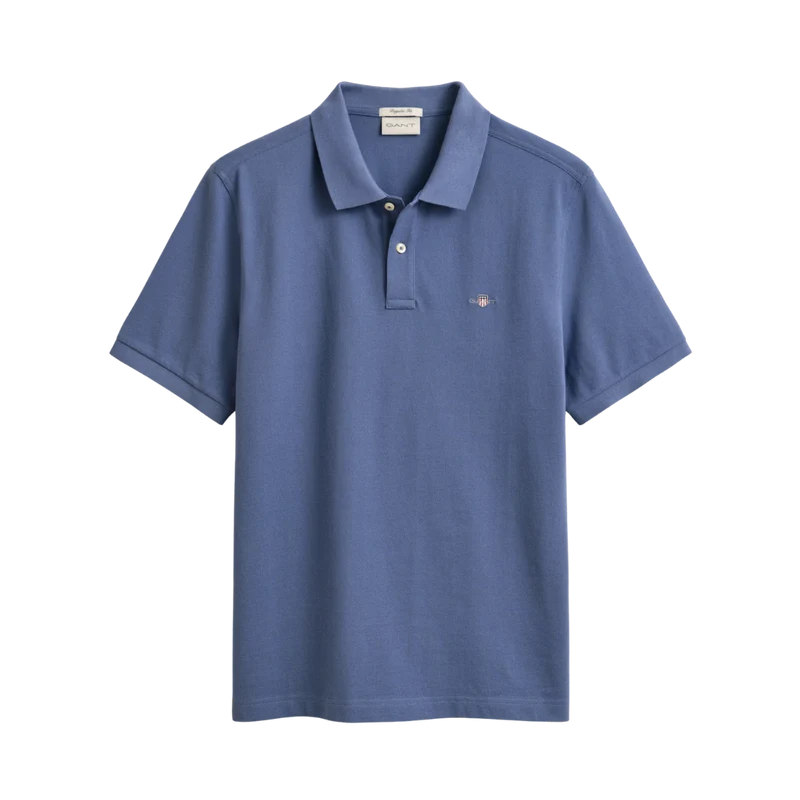 Shield SS Pique Polo - Blue Horizon
