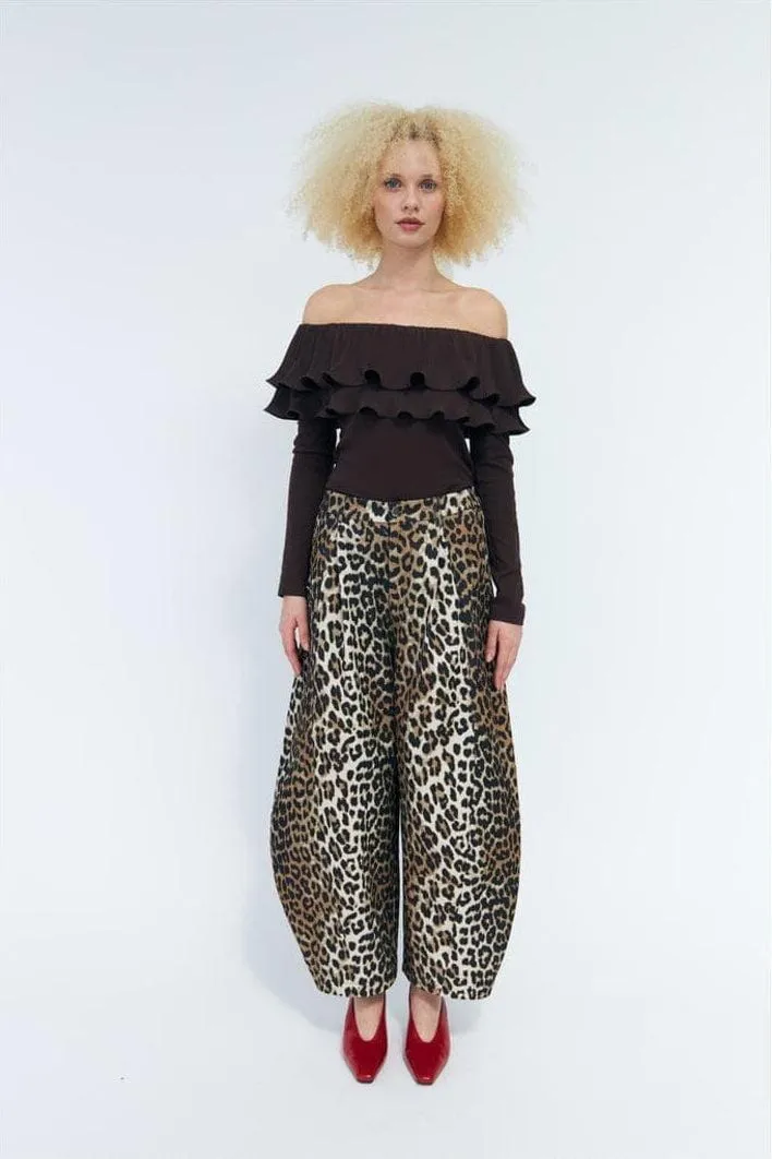Cras - Flounce Blouse C499 - Chocolate Martini