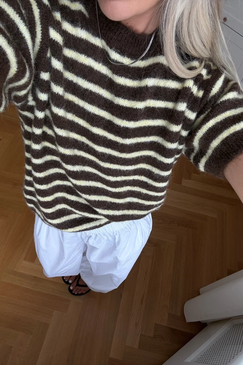 Noella - N-Monikah Ss Knit 16570003 - 1536 - Brown Yellow Stripe