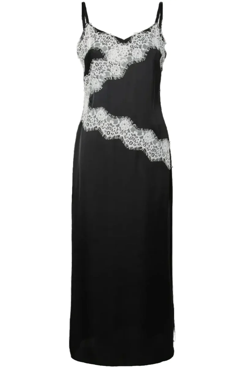Pieces - Pcariel Sl Ankle Dress Pp - 5049057 Black White Lace